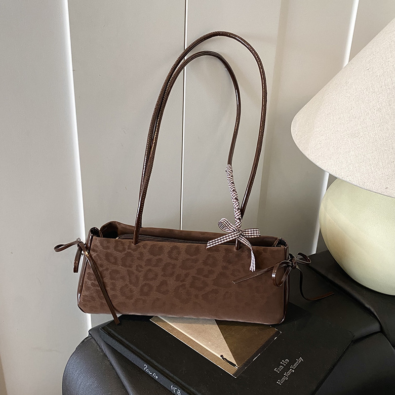 Autumn Niche Leopard Print Bags Women Large Capacity 2025 New Casual Niche Shoulder Underarm Bags Work Commute Bags