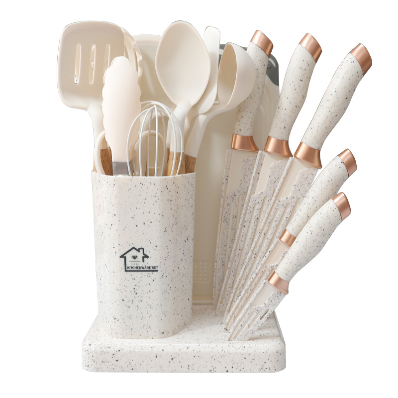 Silicone Kitchenware Spatula and Soup Spoon 19-Piece Set Non-Stick Silicone Spatula Food Grade Silicone Kitchenware Knife Set