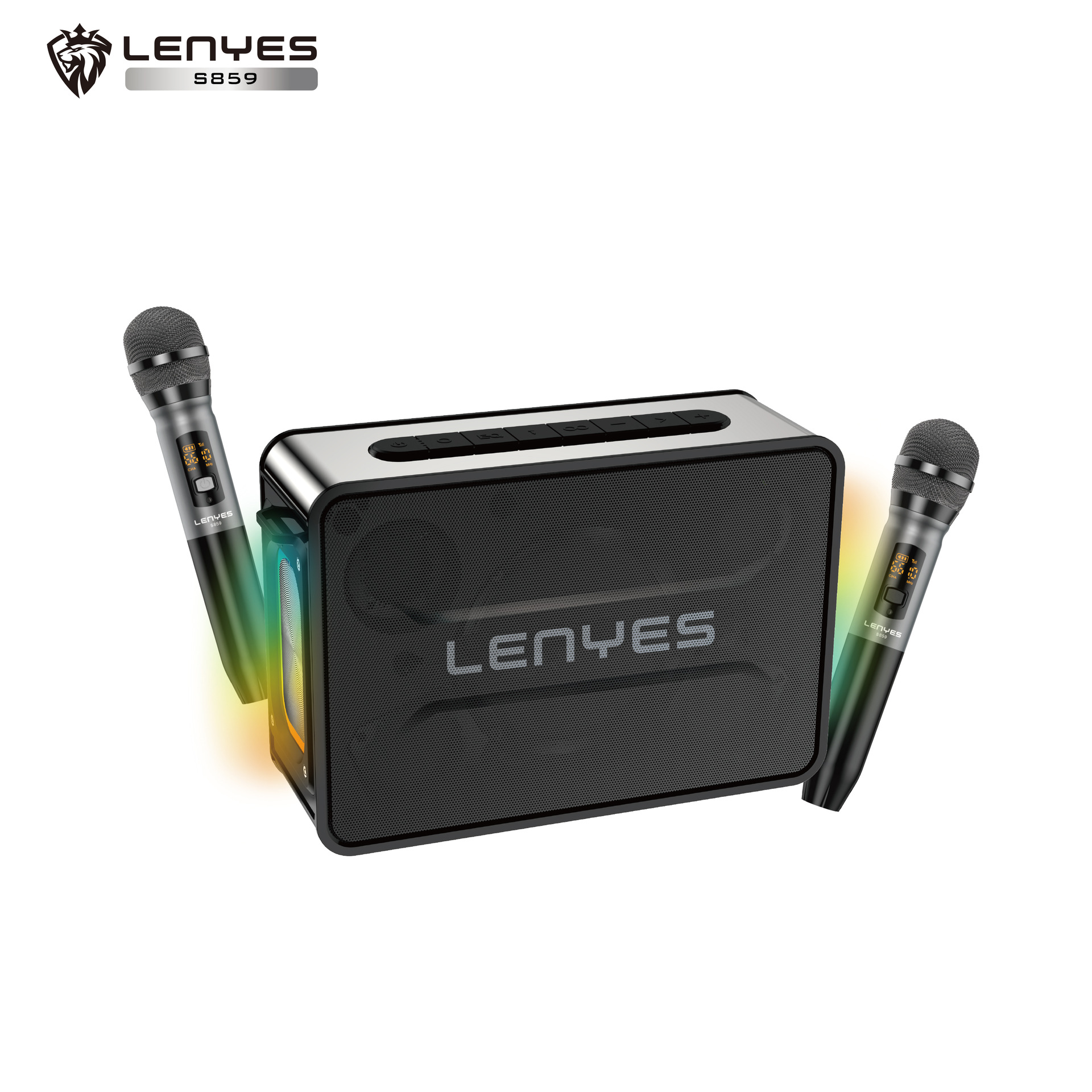 Cold Lion Sound Card All-in-One K Song Wireless Bluetooth Speaker Pairing Outdoor Portable Heavy Bass S859 Stereo