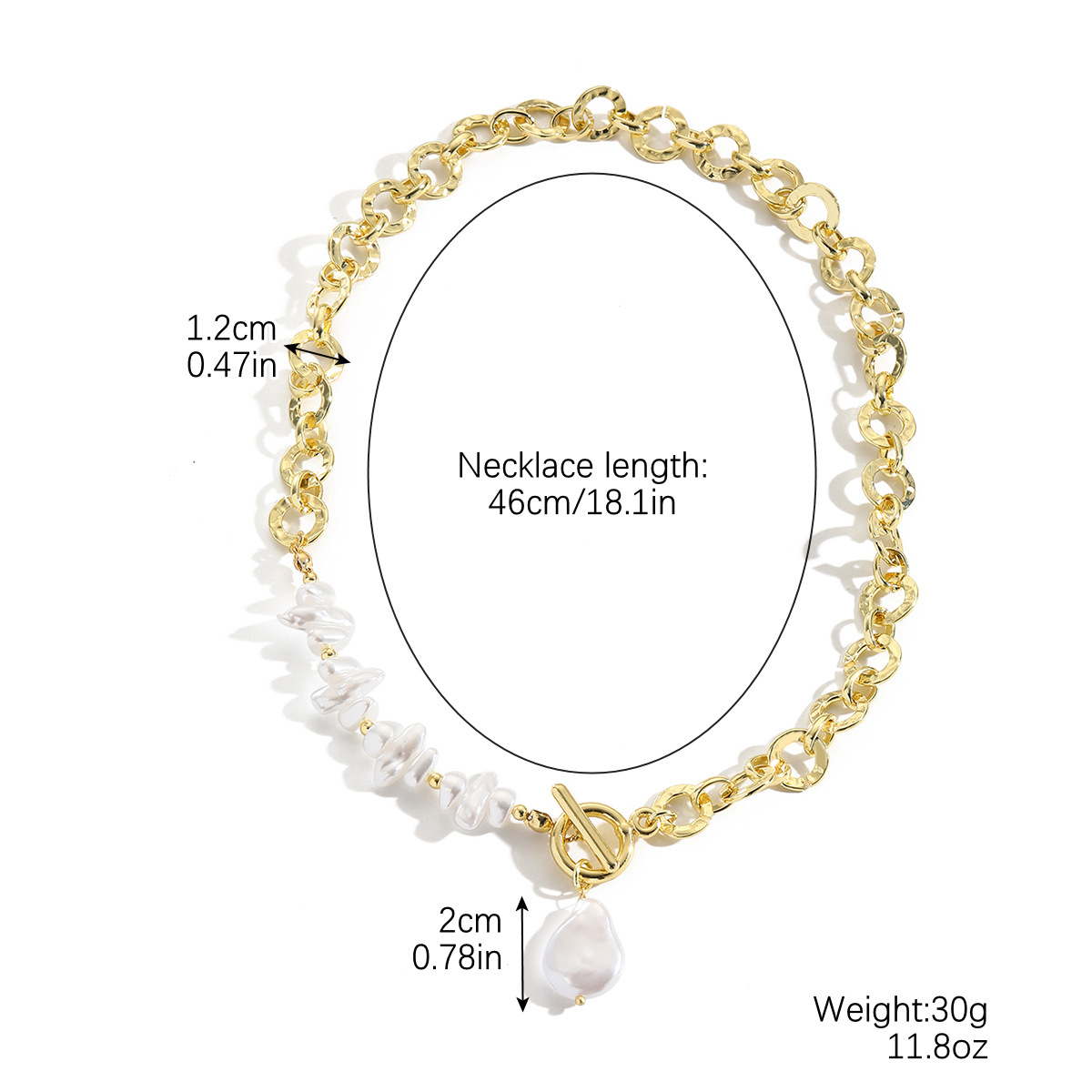 Jewelry stacked pearl necklace women exaggerated baroque pearl pendant collarbone chain
