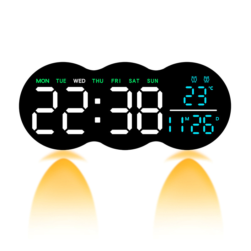 New Living Room Wall Clock Digital LED Electronic Clock with Light Multifunctional Alarm Clock Temperature with Remote Control 2808