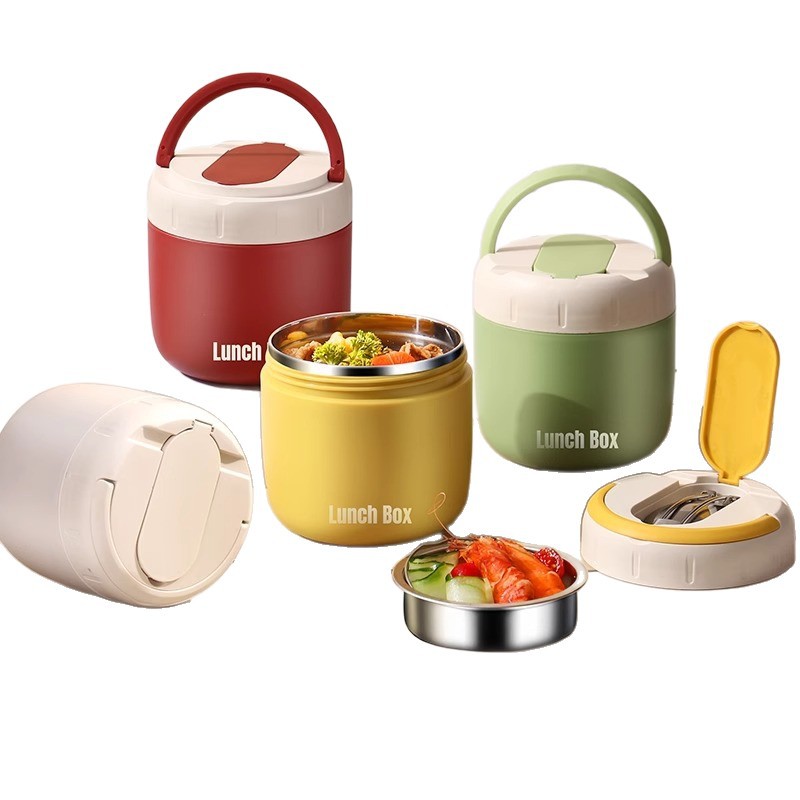 304 Stainless Steel Insulated Lunch Box Student Office Worker Portable Lunch Box Food Grade Double Layer Soup Rice Pot