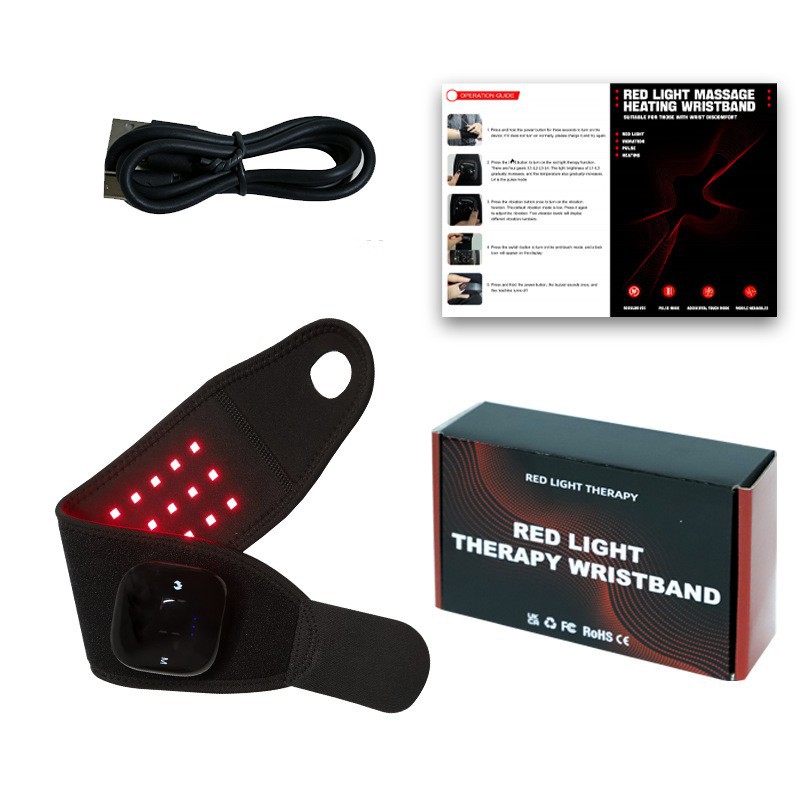 Massage Red Light Heat Compress Pulse Power Bank Red Light Wrist Support Relieve Fatigue Tenosynovitis Wrist Band Therapy Wrist