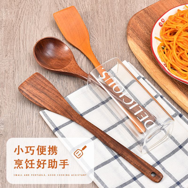Chicken wing wood mini spatula, non-stick pan wooden spatula, fried egg steak spatula, stirring spoon, custom LOGO