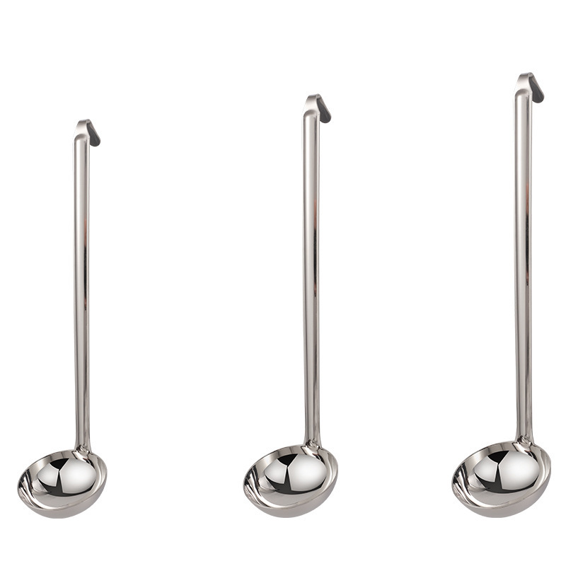 Hooked thickened integrated stainless steel soup spoon, slotted spoon, measuring spoon, long-handled spoon, wine scoop, juice ladle, deepened porridge spoon, rice scoop