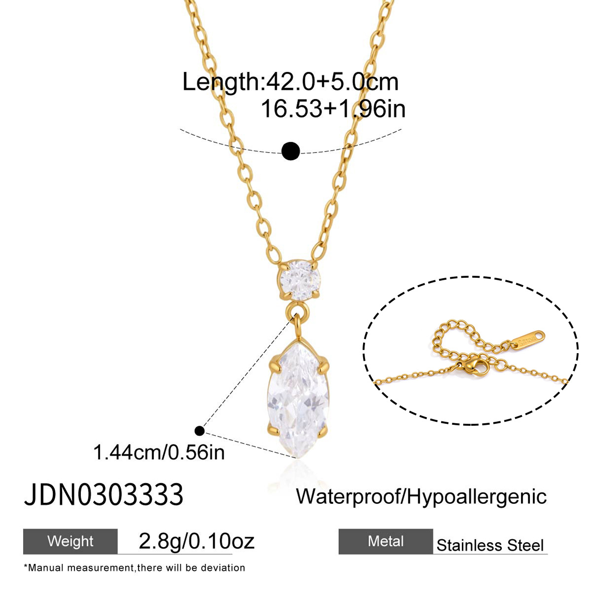 Jieding 18k single zircon titanium steel necklace niche accessories women jewelry stainless steel accessories