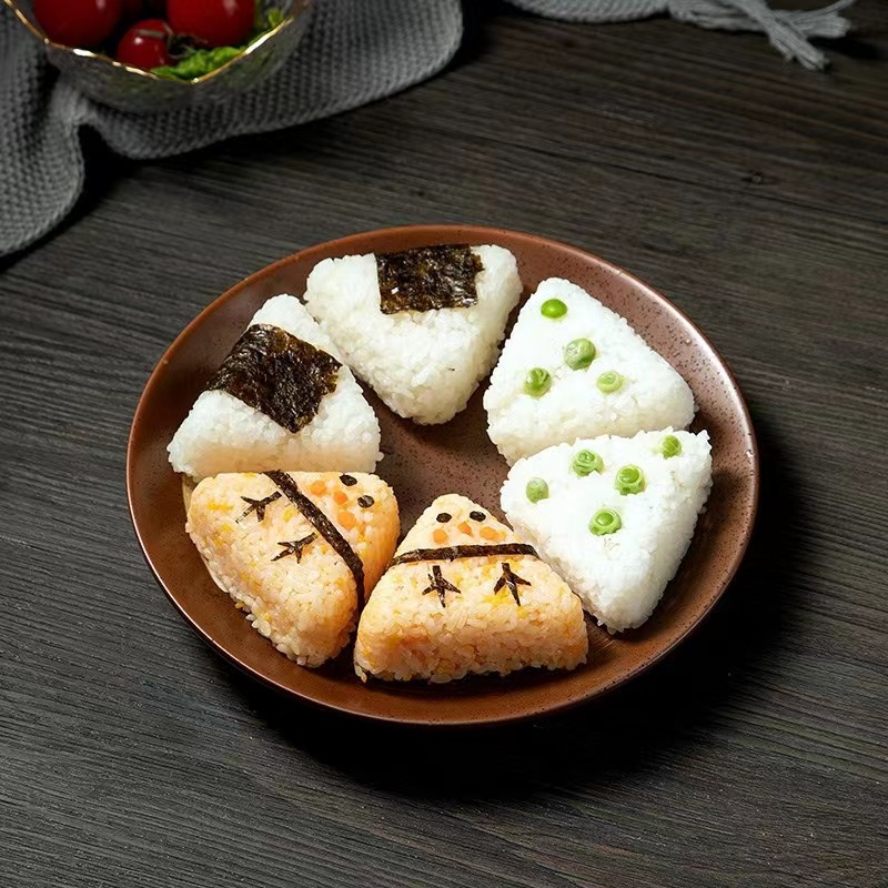 triangle rice ball mold Japanese 6-grid rice ball mold lunch box baby food bento box foldable portable
