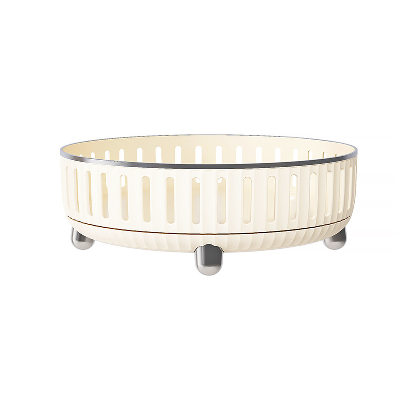 New multifunctional kitchen storage rack cream style household skincare cosmetics rotating storage tray