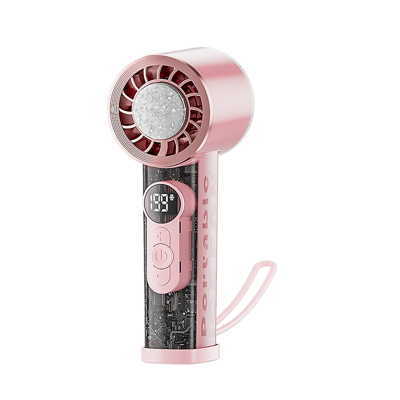 New Digital Display Handheld Ice Fan 199 Speed Levels Stepless Speed Control Cooling Digital Fan Turbo Handheld Fan