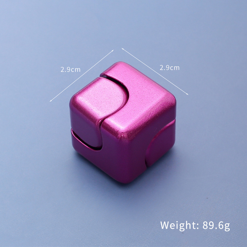 Colorful Metal Cube Finger Spinner Rotatable Detachable Finger Cube Leisure Pastime Toy Gift