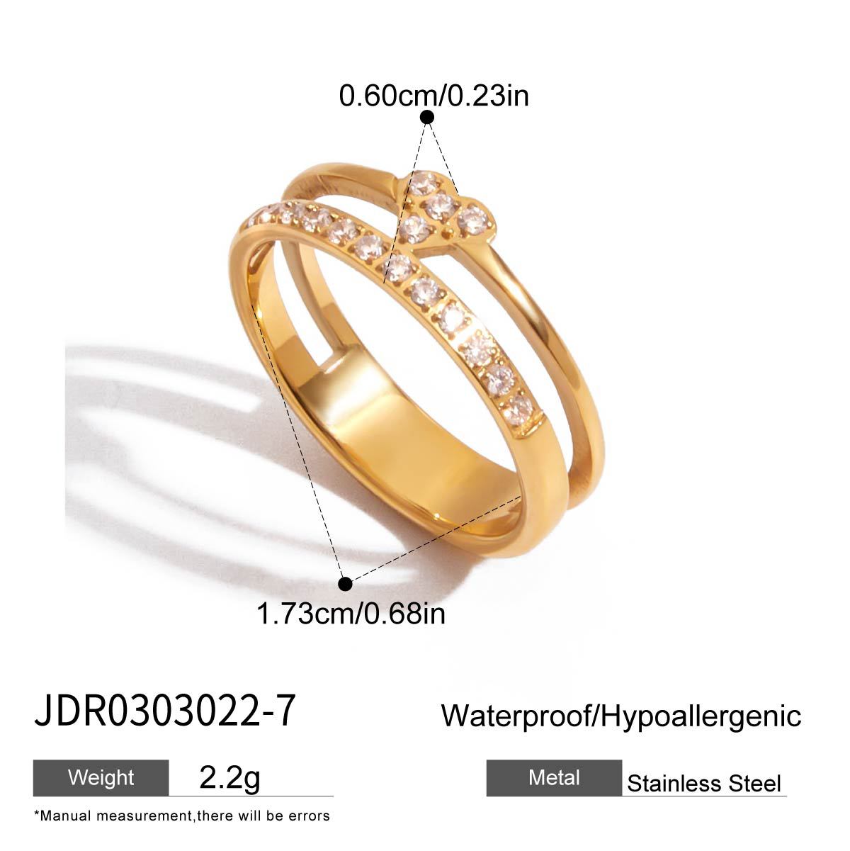 Jieding zircon hand jewelry small square sugar ring titanium steel jewelry women stainless steel accessories