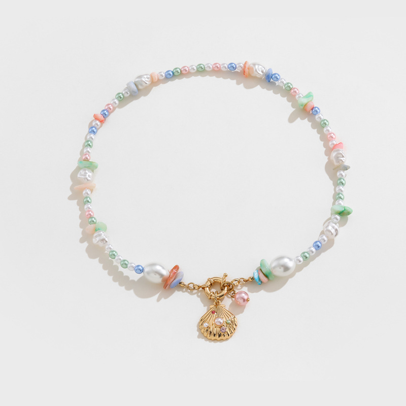 Kenjie original new colorful pearl shell handmade beaded necklace for women earrings