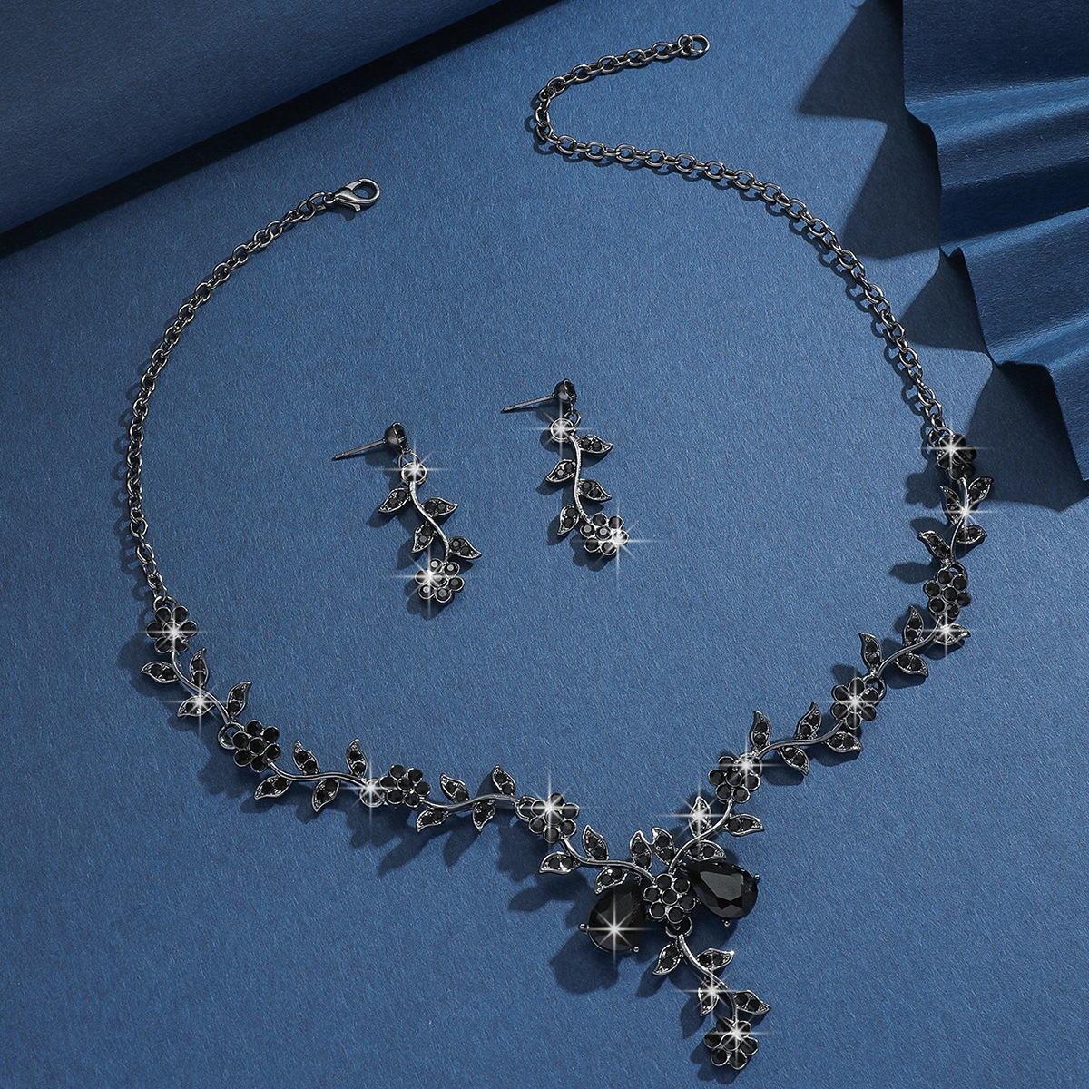 Exquisite Flower Jewelry Set Bride Wedding Evening Dress Two-Piece Set