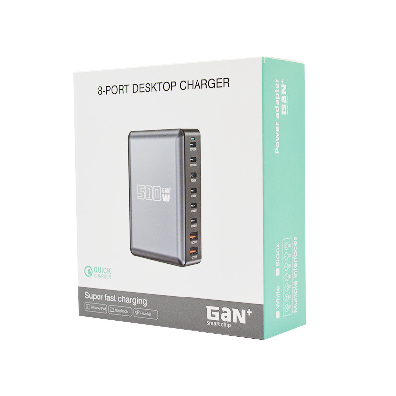 Dedicated 500W GaN Charger 8-Port High Power 500W Desktop Charger Desktop Charging Station
