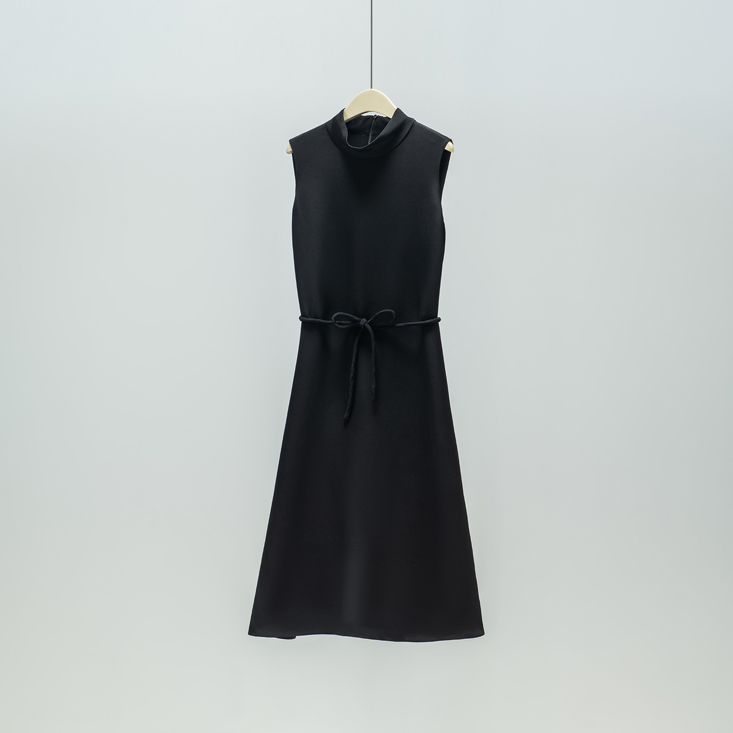 Summer New Silk Sleeveless Dress for Women White Stand Collar Mulberry Silk Inner Wear A-Line Dress Long Skirt