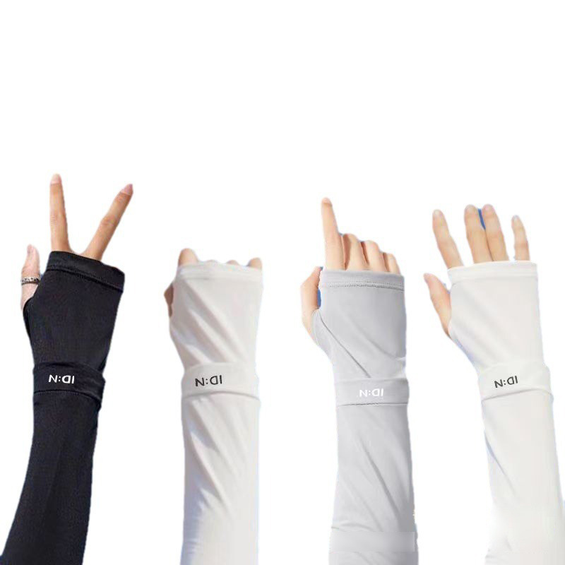 Men's Large Size Sun Protection Ice Sleeves Summer Loose UV Protection Ice Silk Arm Sleeves Outdoor Cycling Driving Arm Protection Sleeves