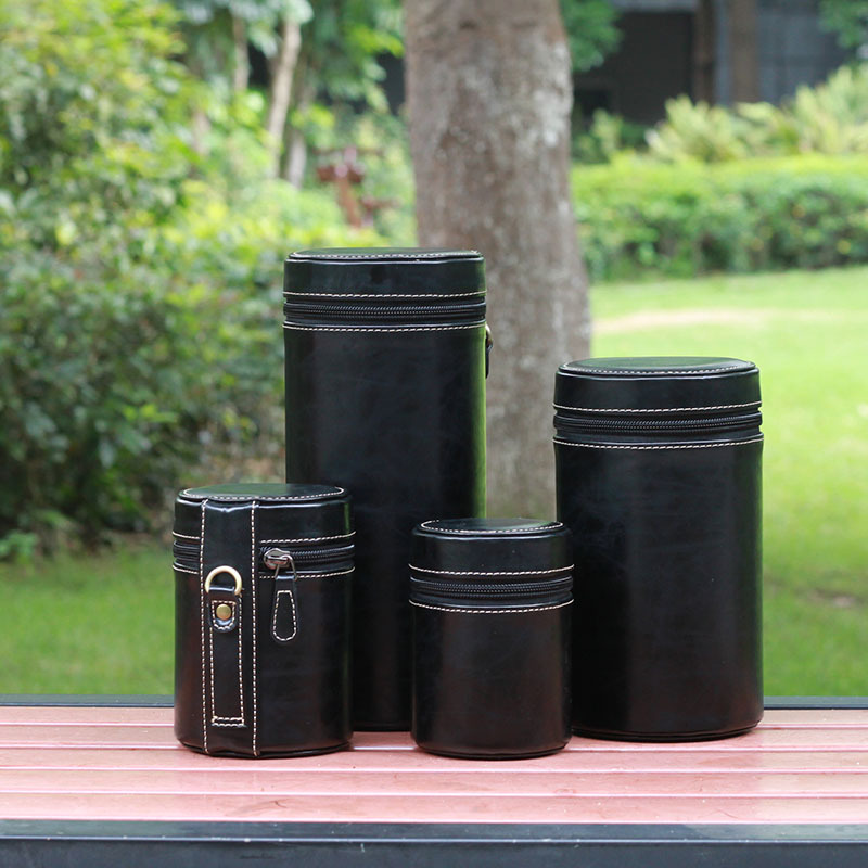 Lens tube for Canon Nikon Sony cameras Fujifilm mirrorless DSLR telephoto leather barrel Olympus short focus storage waist bag