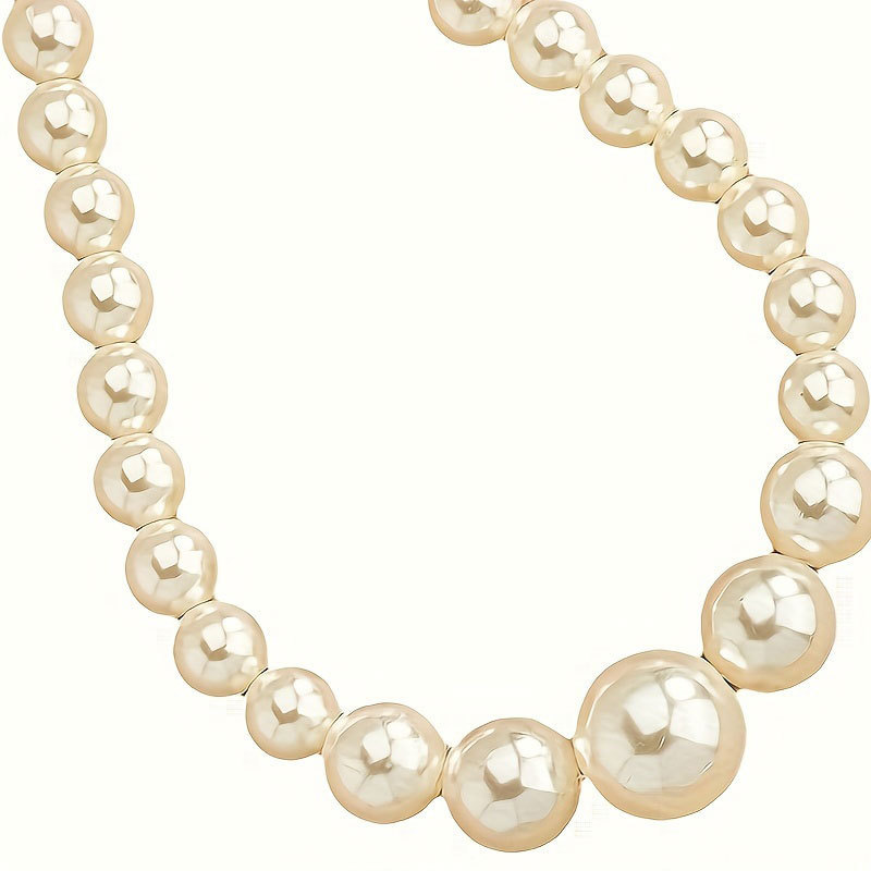 Imitated Pearl Necklace and Earring Set for Women, Niche Artificial Large Pearl Jewelry