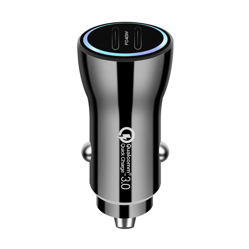 PD38W Car Charger Dual Port Flash Charge USB Car Charging Head QC3.0 Mini Car Fast Charger 20W