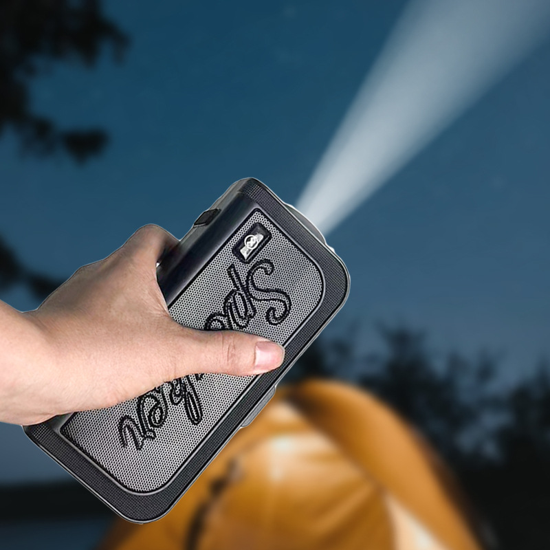 Small Speaker Bluetooth Card Outdoor Solar Flashlight Bluetooth Gift Small Audio Portable