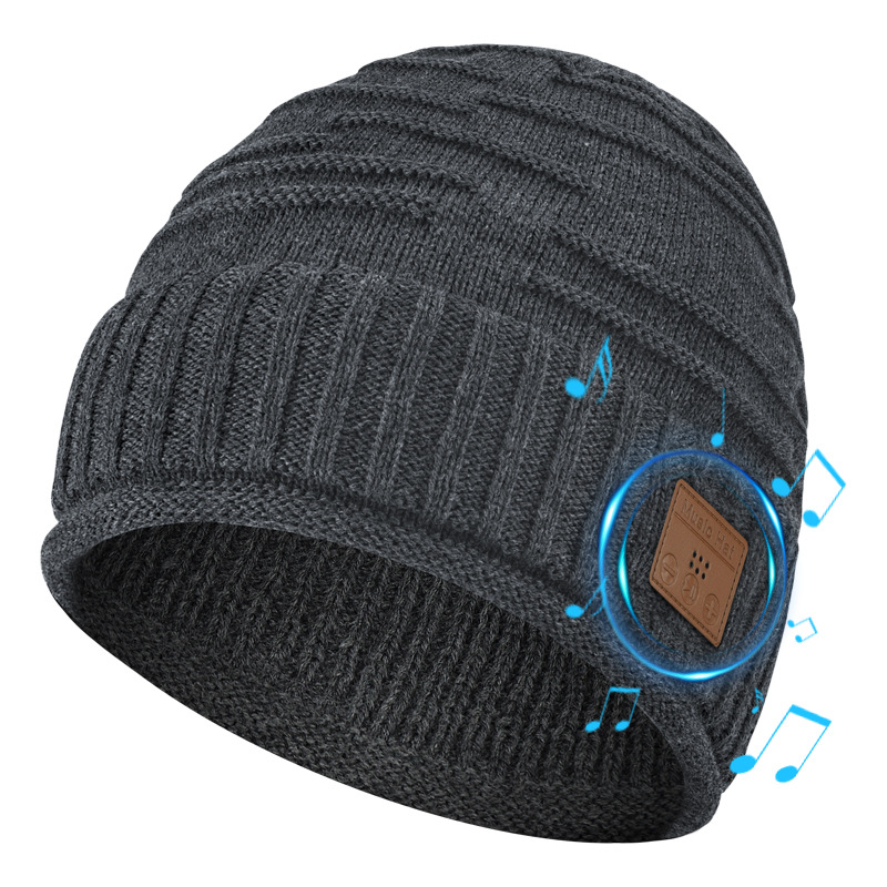 New Bluetooth hat knitted hat autumn and winter warm new music hat fleece Bluetooth hat