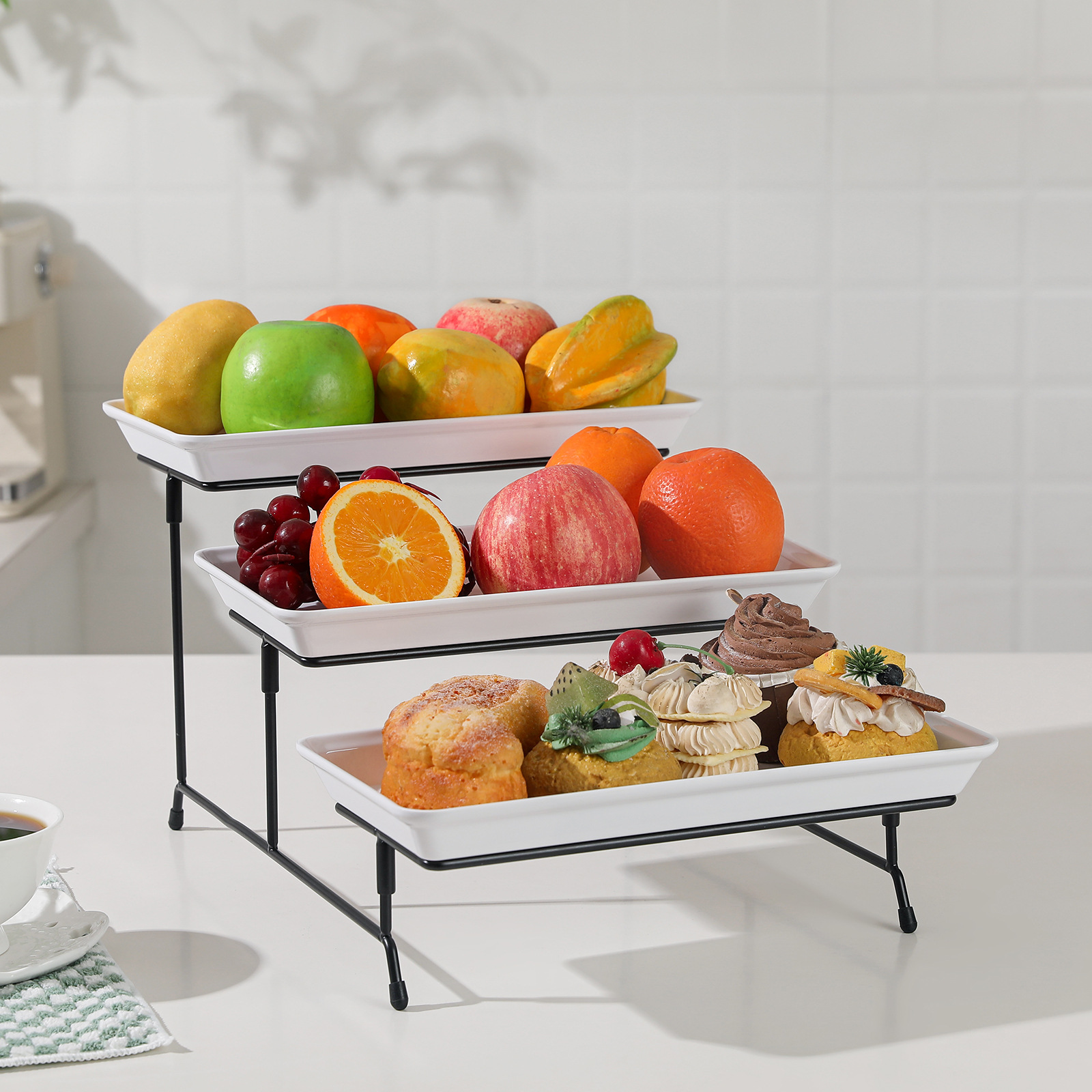 European-style dessert stand, display rack, cake tray, afternoon tea, multi-layer fruit plate