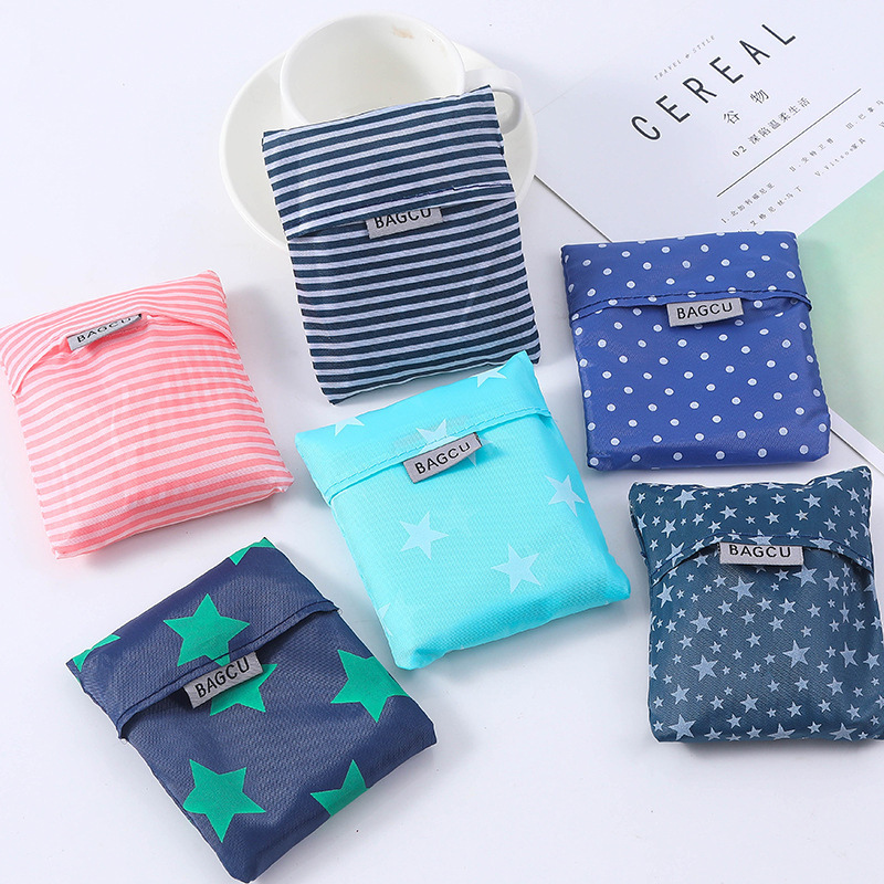Waterproof Shopping Bag, Portable Plastic Bag for Supermarket, Eco-friendly Solid Color Foldable Storage Bag