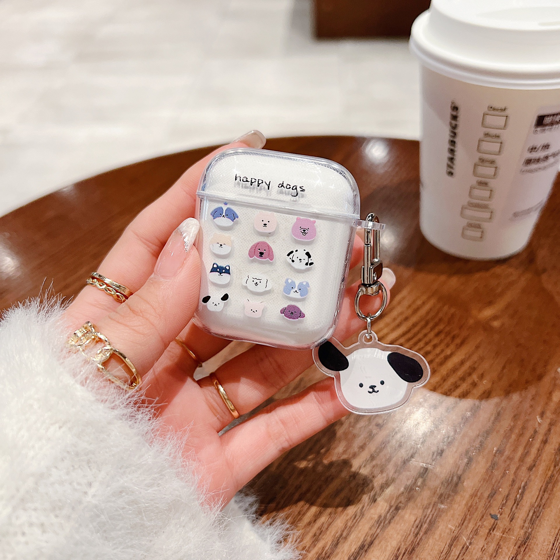 Cute cartoon AirPods Pro 3rd generation wireless Bluetooth earphone protective case, transparent soft case with pendant for i12