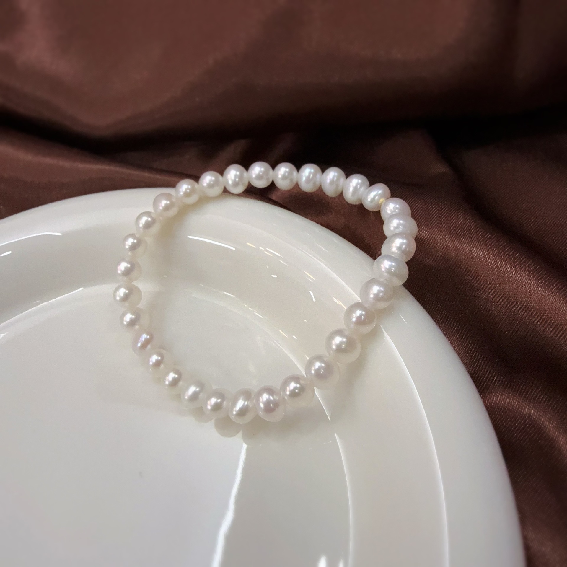 Romantic light purple natural pearl bracelet for women elastic stretch thread 925 silver plated 18k gold beads