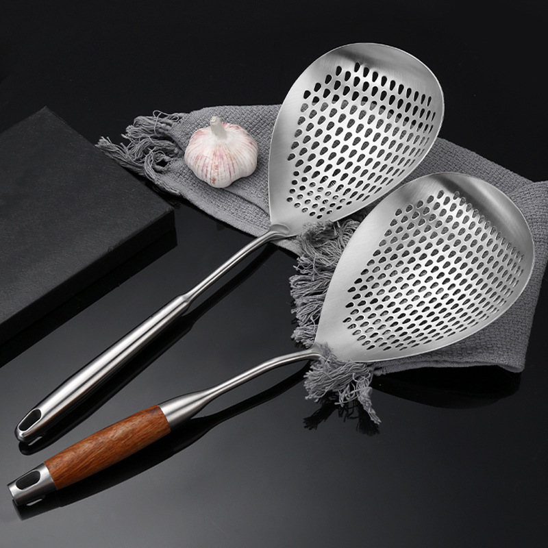 201 stainless steel slotted spoon household kitchen frying colander large deep noodle strainer dumpling strainer pepper strainer