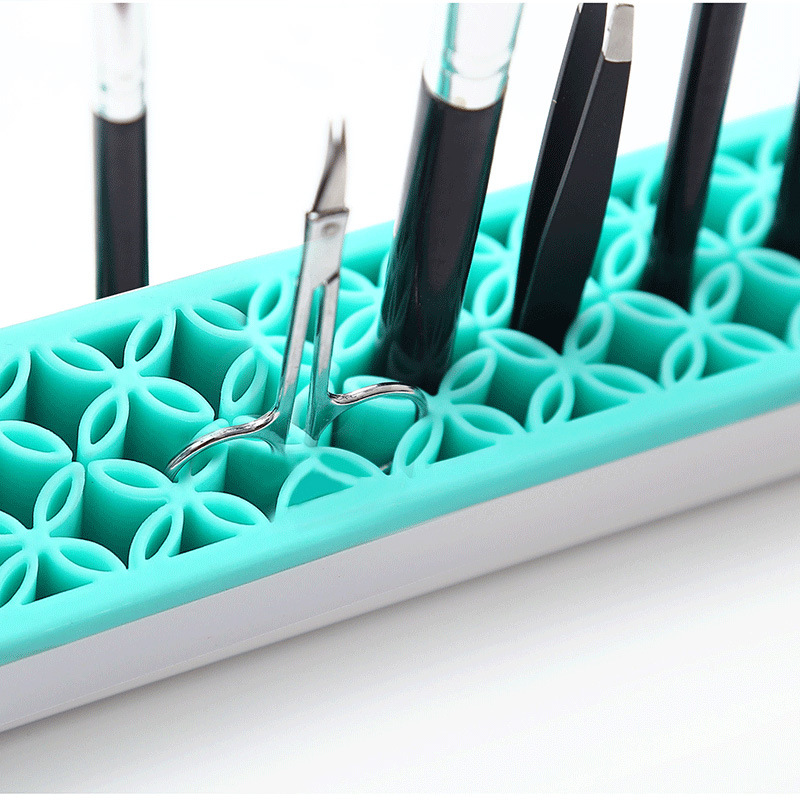 Makeup brush makeup pen tool base drying storage rack brush silicone makeup nail art pen nail art brush storage box