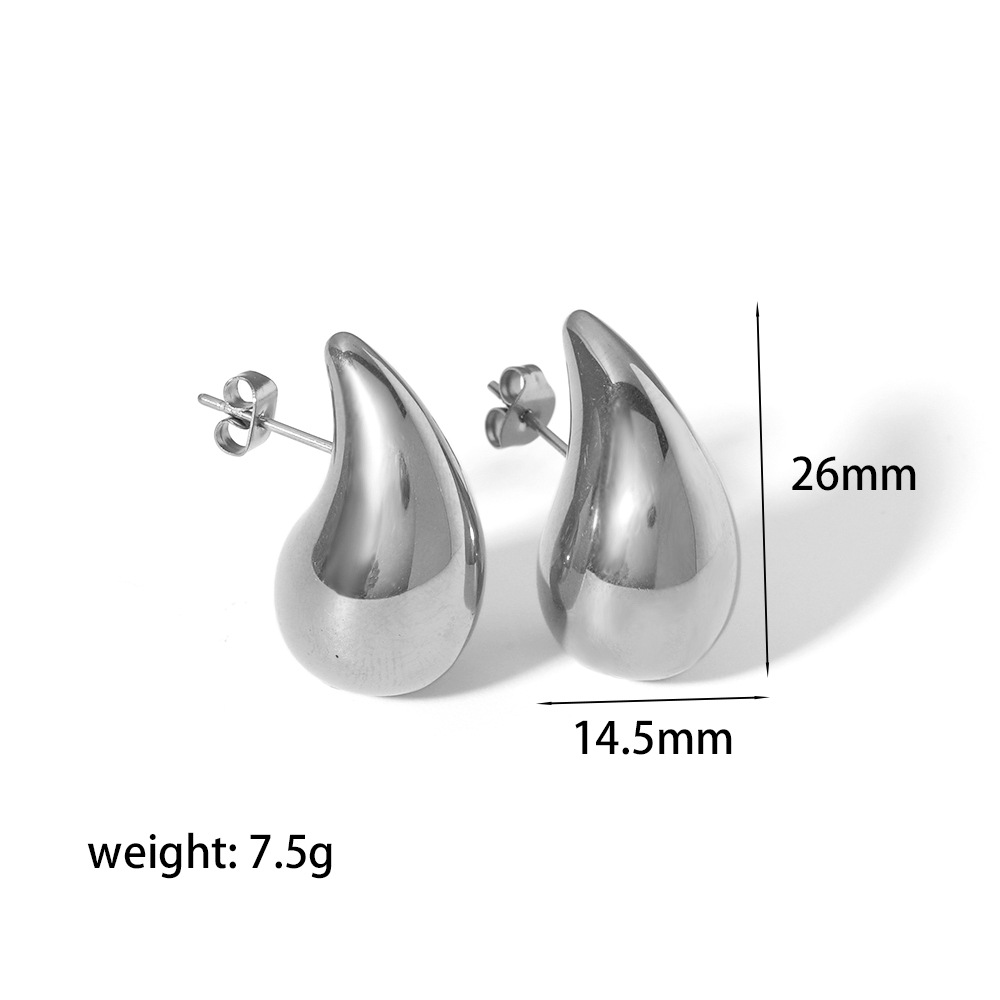 Chubby hollow drop earrings stainless steel earrings 18k gold geometric ear stud earrings
