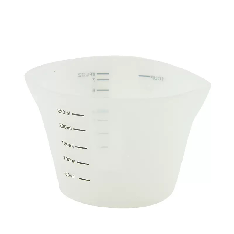 High temperature resistant silicone measuring cup 125ml 250ml liquid measuring cup set graduated measuring cup kitchen baking tool