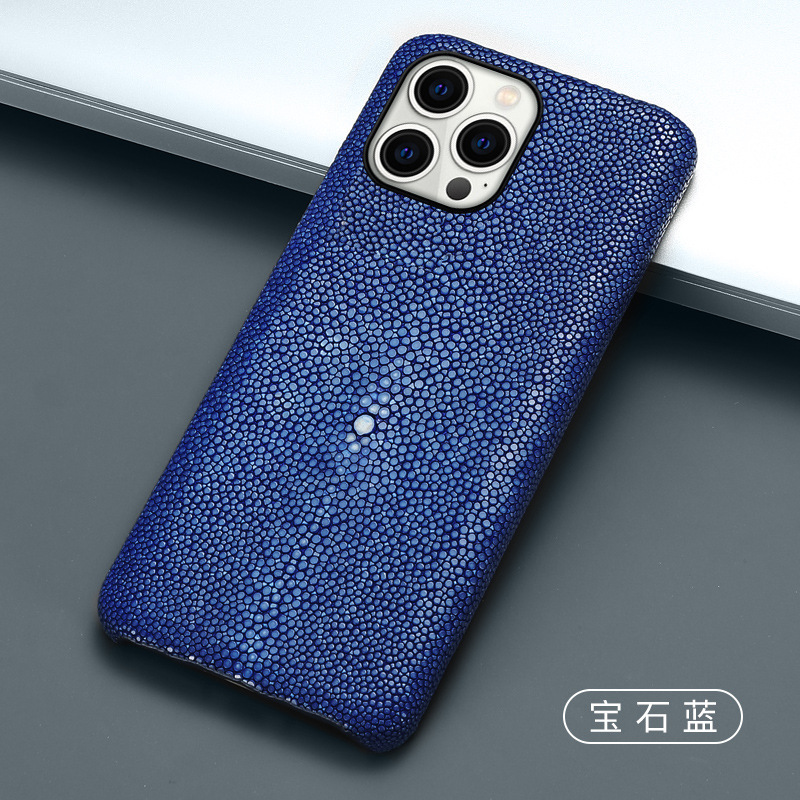 Applicable Apple 17 Pro Max phone case for iPhone 16 pearl fish genuine leather 15 Pro anti-drop protective case