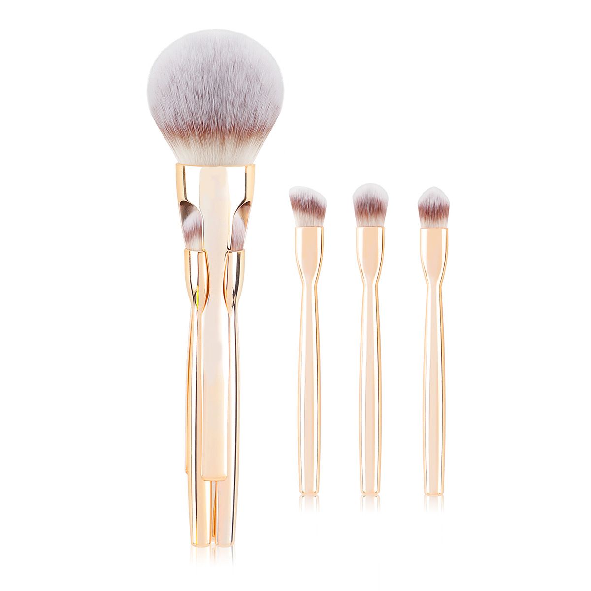 4-in-1 Magnetic Makeup Brush with Bag Loose Powder Brush Eye Brush Multifunctional Travel Makeup Brush Ready