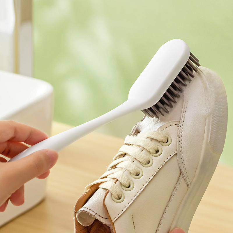 Thickened fine-wire long-handle shoe brush, hangable plastic multi-functional cleaning laundry brush, non-damaging soft-bristle small brush