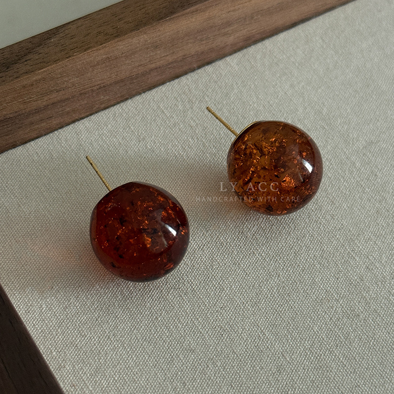 Small Fresh Semi-Circular Stud Earrings Candy Color Daily Commuter Earrings