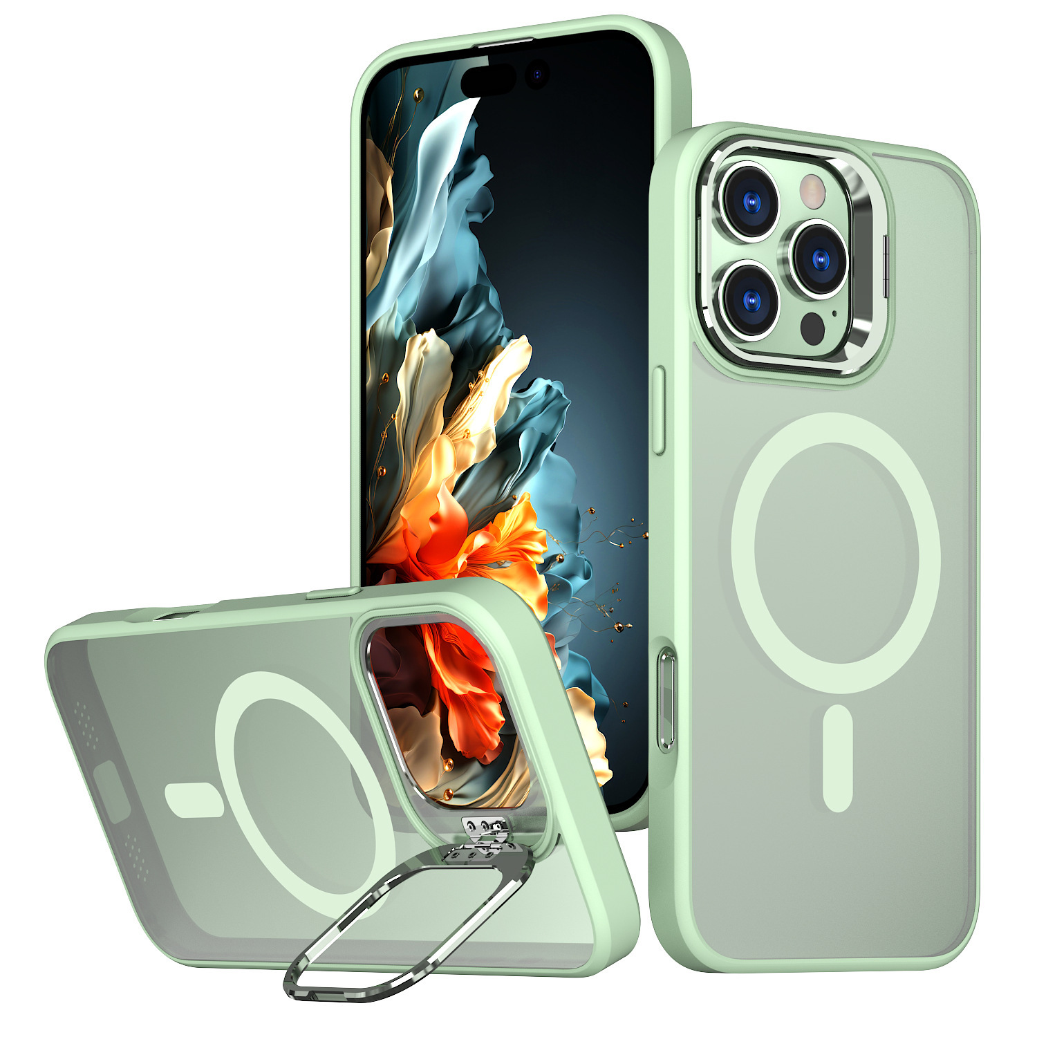For iPhone17promax Ultra Crystal Armor 17pro Phone Stand Apple 17/16/15/14 Protective Case
