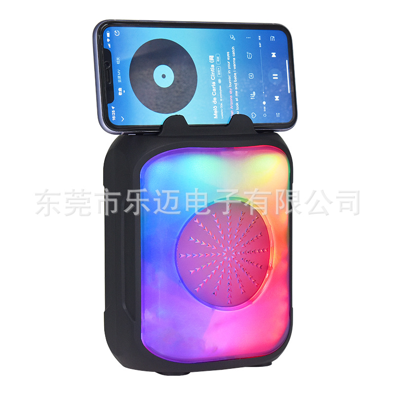 New Wireless Bluetooth Speaker Portable Handle Subwoofer with Card Slot Rhythm Color Light Gift