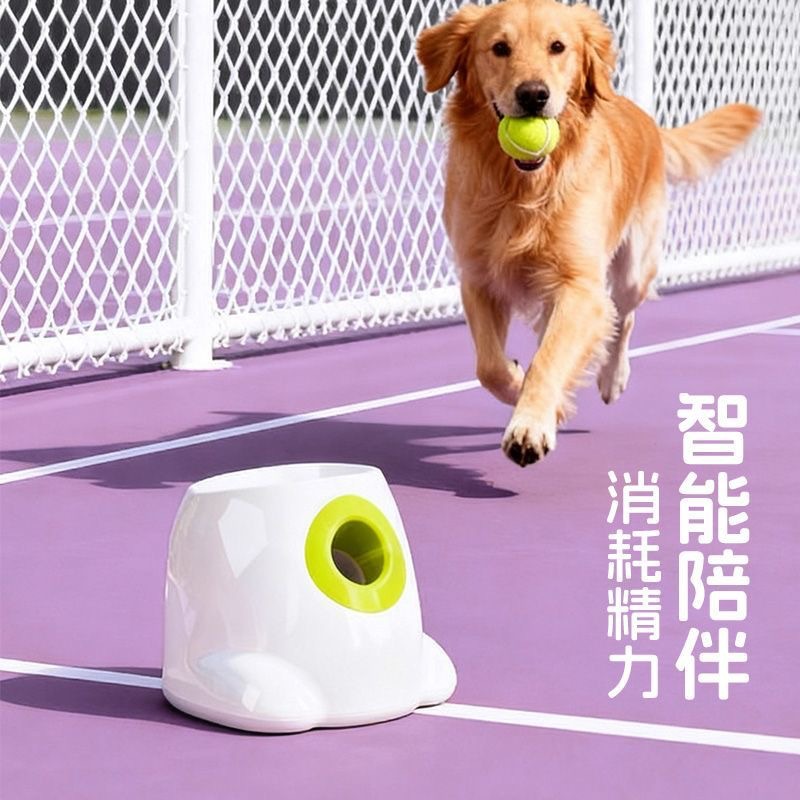 afp Dog Tennis Ball Launcher Adjustable Distance Automatic Ball Thrower Pet Interactive Ball Throwing for Walking Dogs