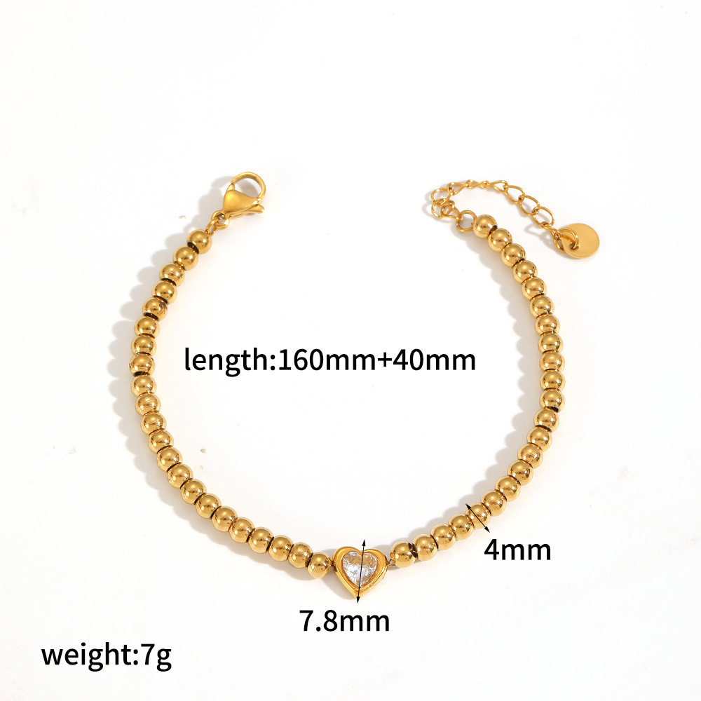 Full diamond stainless steel bracelet love tennis chain zircon row drill titanium steel bangle 18k gold