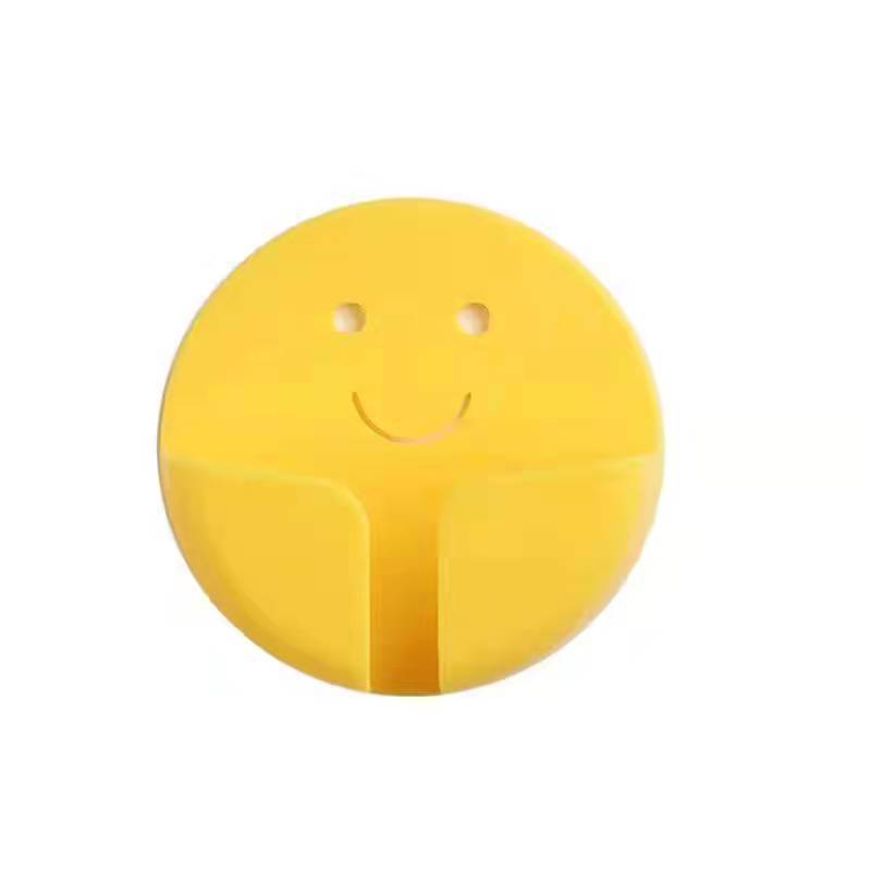 Smiley Face Plug Hook No-Drill Plug Fixer Data Cable Charger Power Plug Socket Hook