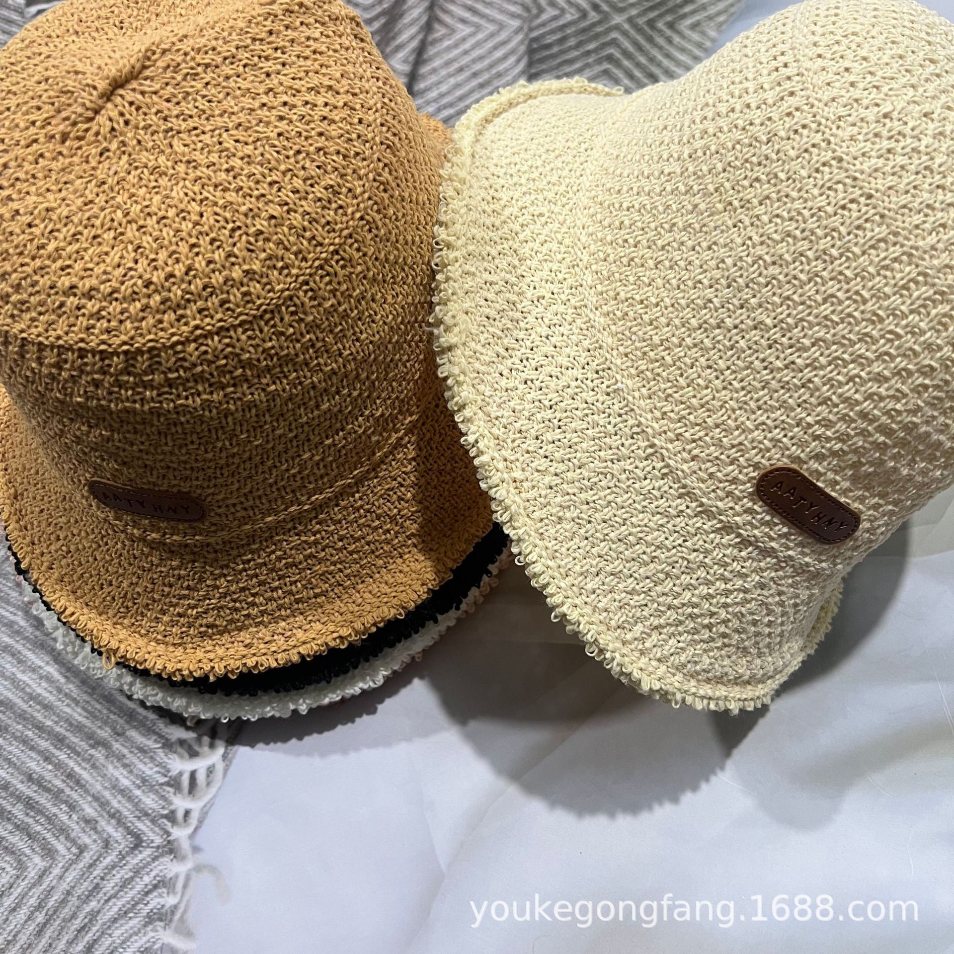 Women's Beach Hat Summer Thin Knit Sun Protection Fisherman Hat Sun Hat Women's Beach Hat