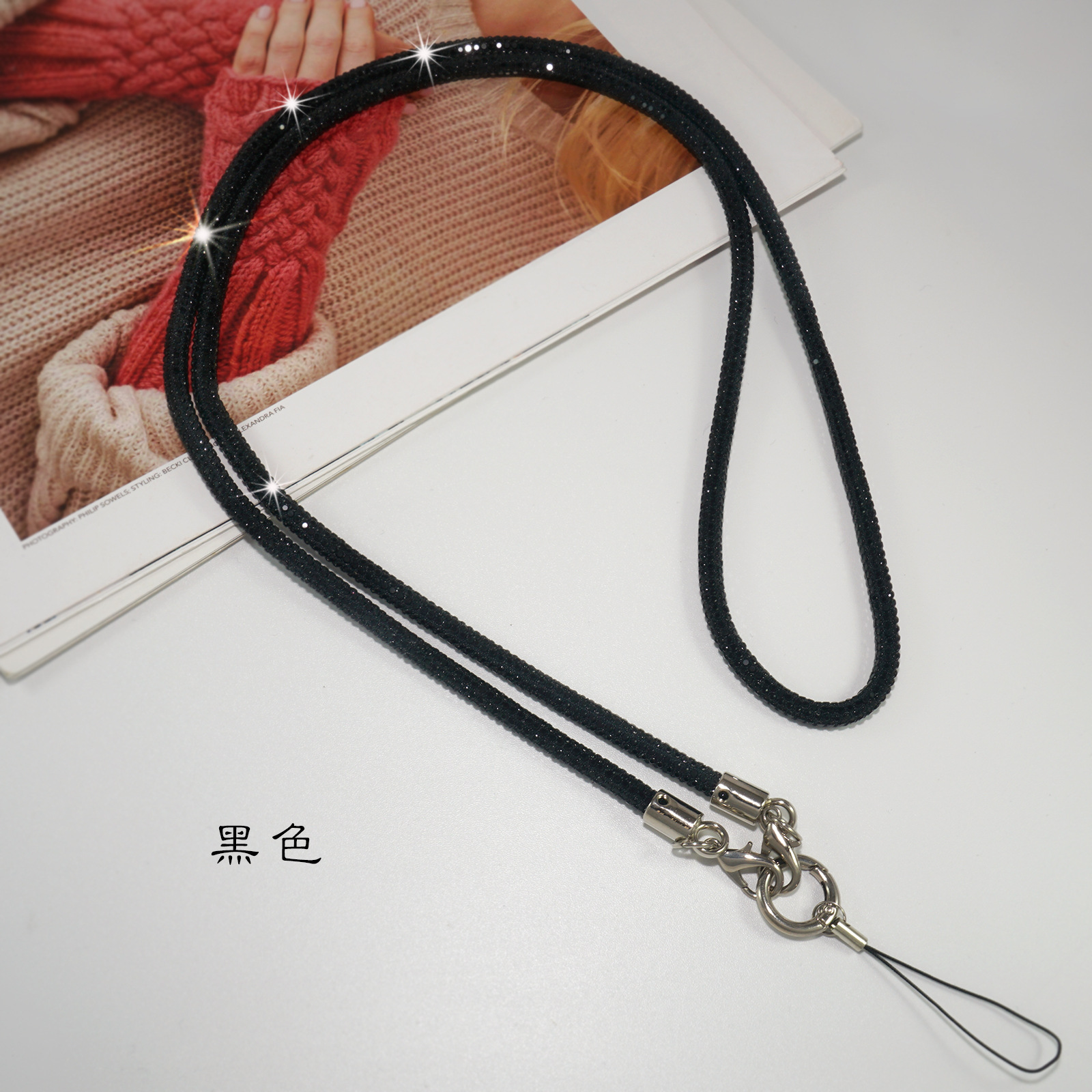 Side Crossbody Phone Lanyard Rhinestone Chain Bag Side Sparkle Phone Chain