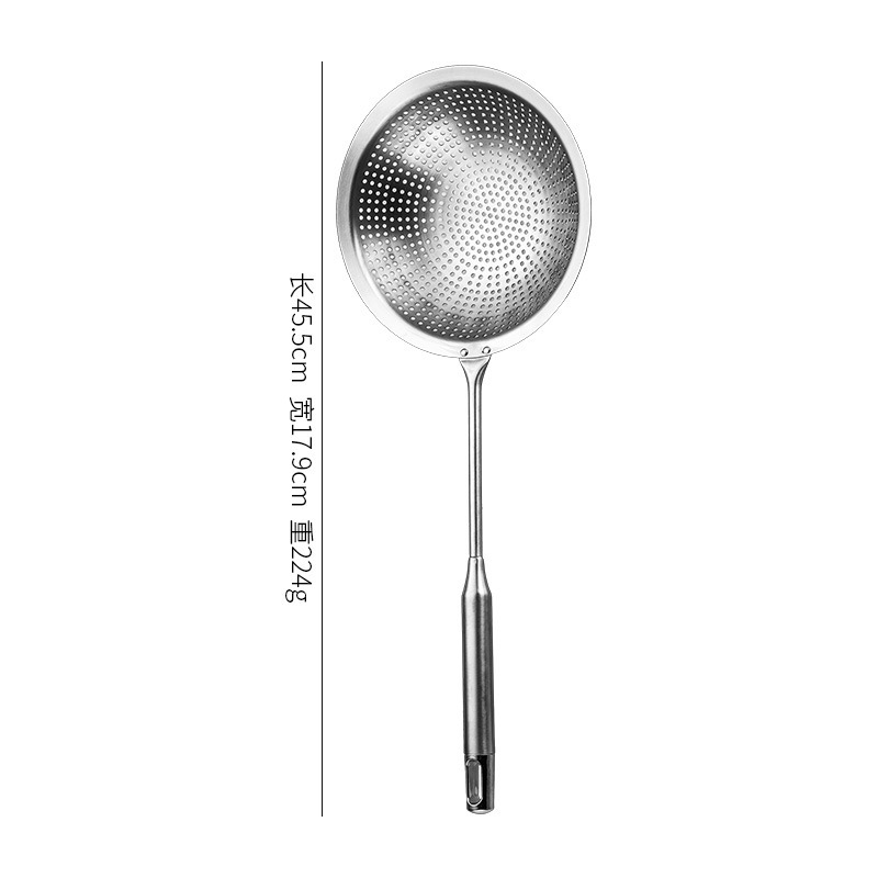 201 stainless steel slotted spoon household kitchen noodle spoon dense hole slotted spoon filter mesh frying strainer large size skimmer