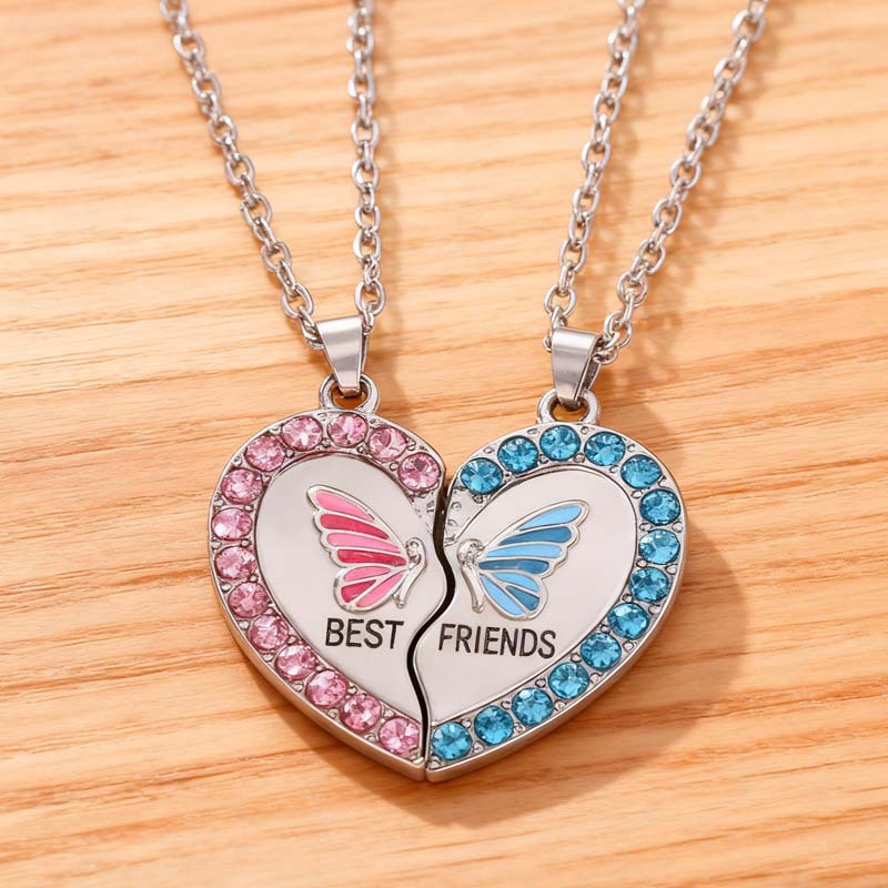 Sun Moon Stars Split Necklace for Best Friend froever Good Friends BFF Heart Split Necklace