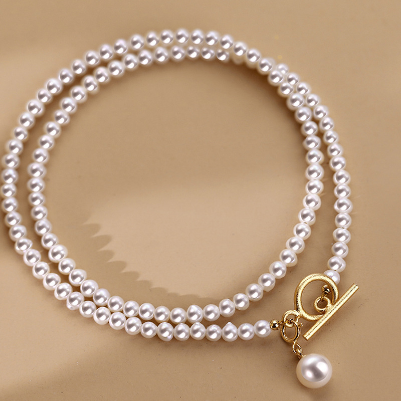 New pearl necklace OT buckle necklace pearl collarbone necklace for women chain