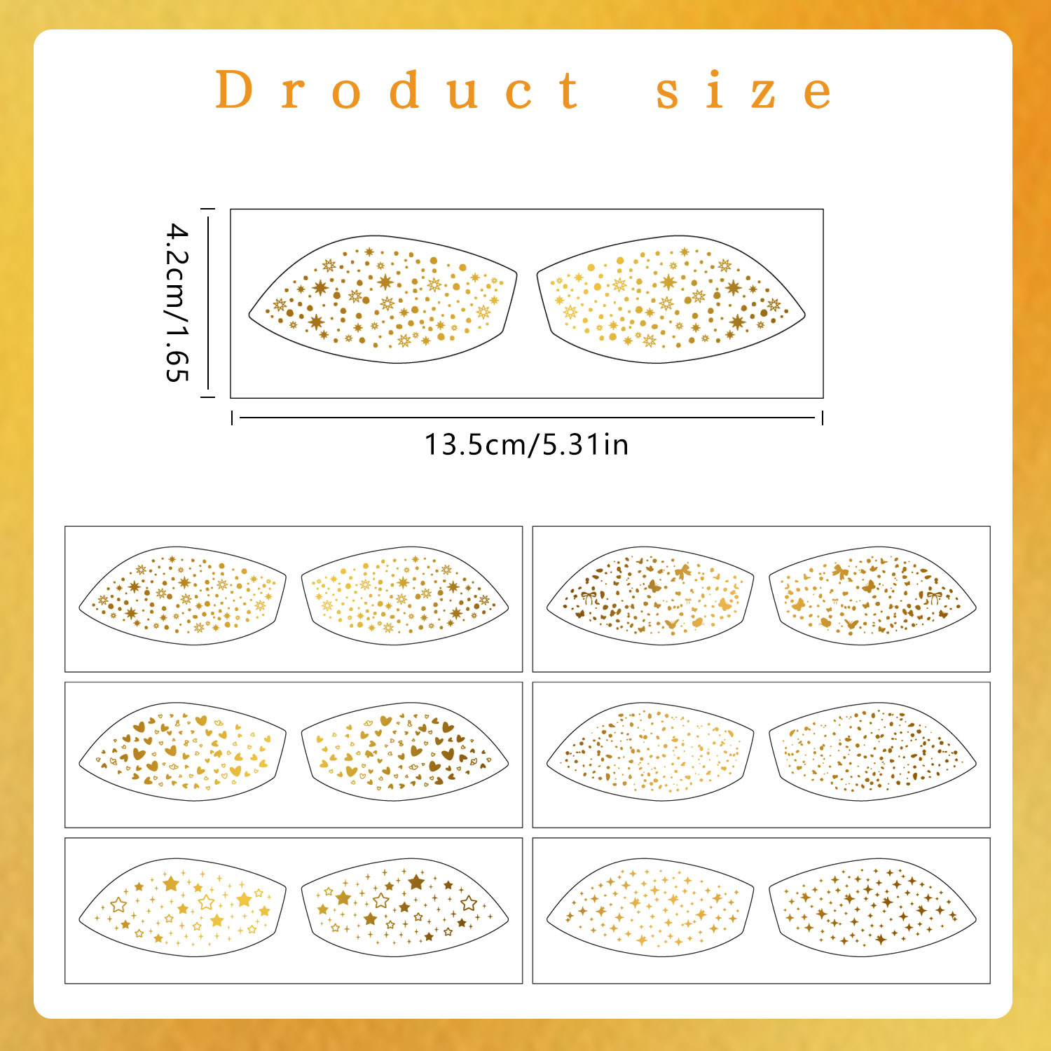 Gold Foil Eyeshadow Sticker Silver Foil Freckle Eyeshadow Sticker Party Makeup Flash Eye Sticker Tattoo Sticker Paper