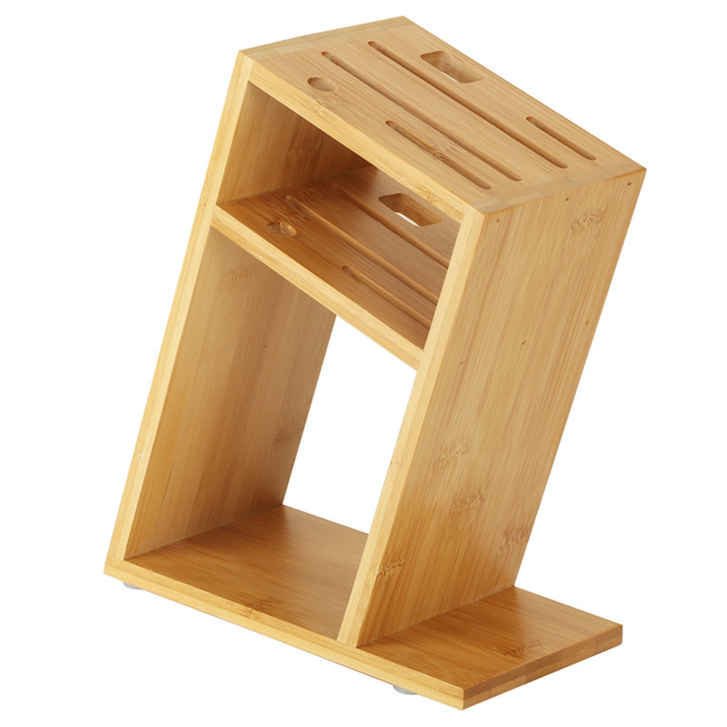 Bamboo knife rack knife storage rack kitchen solid wood knife holder storage hollow ventilation household knife holder