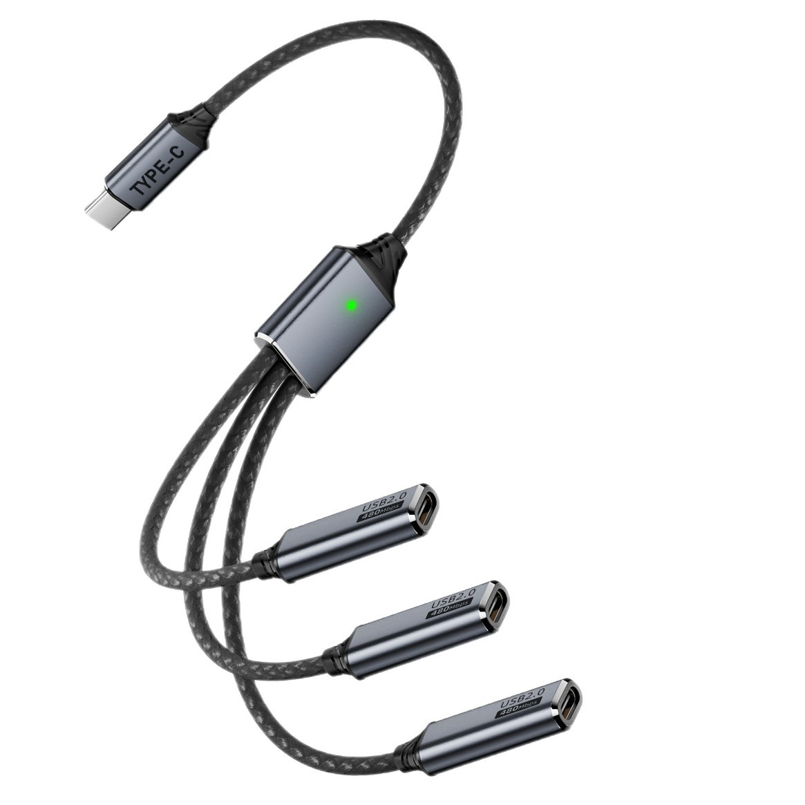 USB Hub Multi-Port HUB Splitter TYPE-C Multi-Function Extension Cable One-to-Three U Disk Mouse Adapter Cable